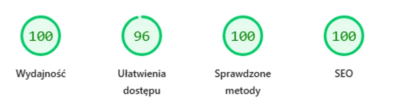 Core Web Vitals 90+ - wynik PageSpeed Insights dla strony Medvita